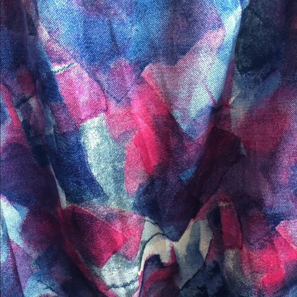 New Tyger Lotus blue and pink silk palazzo Wide leg pants Loungewear Ethereal - Picture 3 of 11